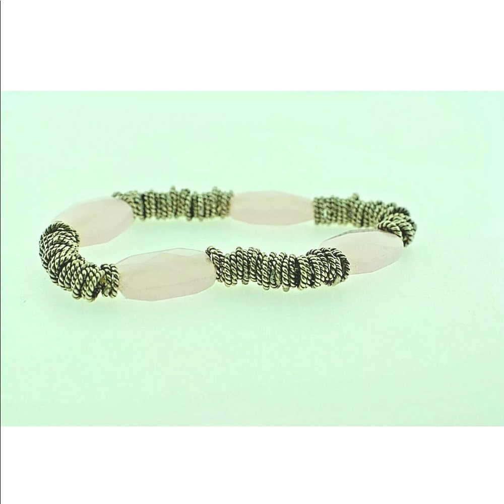 Sterling silver pink quartz bracelet